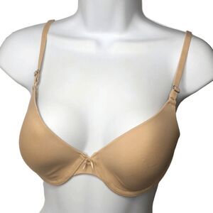 Maidenform Underwire Bra 34C Nude Smooth Cup Rear Hook New With Tags